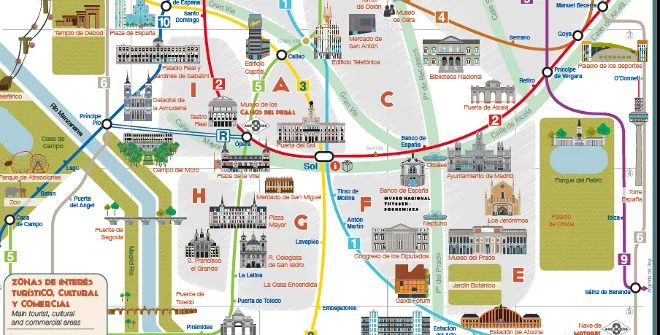 Plano turístico del Metro de Madrid