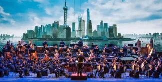 Concierto folclórico La Odisea de Shanghái · El Bund, a cargo de la Orquesta de música tradicional china de Shanghái